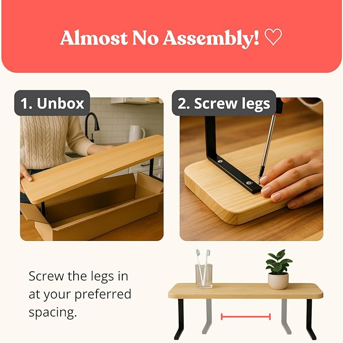 Home in Bold Over The Sink Shelf for Tall Faucet - Space-Saving Bathroom Over Faucet Kitchen Narrow Counter Over Sink Organizer, 30” L 6.25” W 9.25” H Metal Above Sink Shelf Top of Sink [Waterproof]