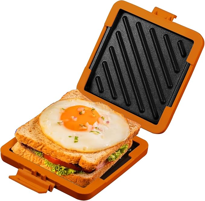 MKYSAIL 2-in-1 Microwave Breakfast Maker Bundle: Egg Cooker & Sandwich Make | Quick 90-Second Gourmet Meals | Dishwasher Safe, Portable for Home, Dorms, Travel (No Stovetop Needed!)