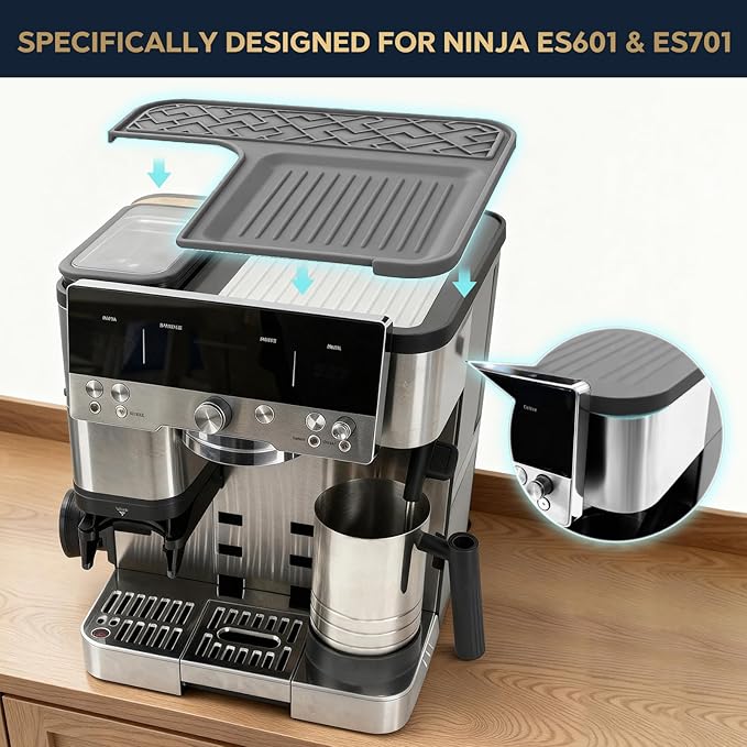 Top Mat for Ninja Luxe Cafe Espresso Machine ES601, Waterproof Anti-Slip Easy to clean Ninja Luxe Cafe Accessories (Grey)