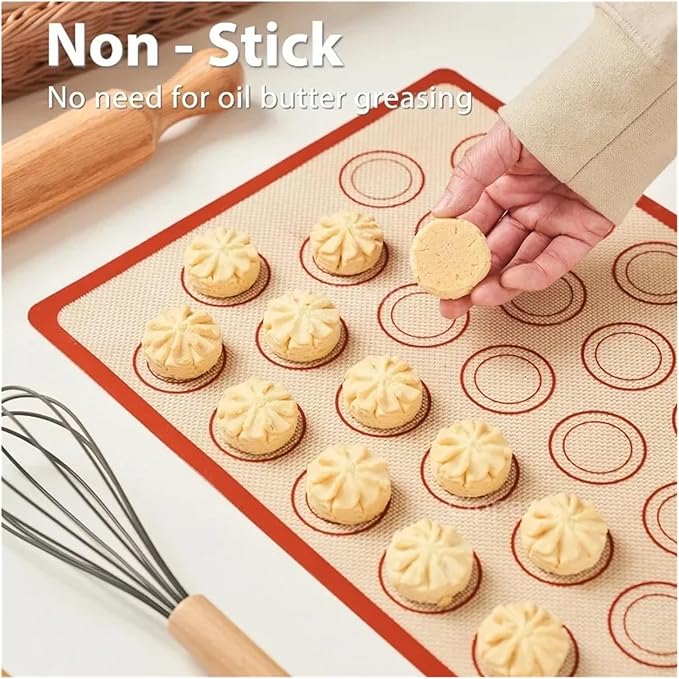 1 Piece Silicone Baking Mat Non Stick Heat Resistant Oven Liner Sheet for Cookie Macaron Bread Tool(Red 42x29.5cm)