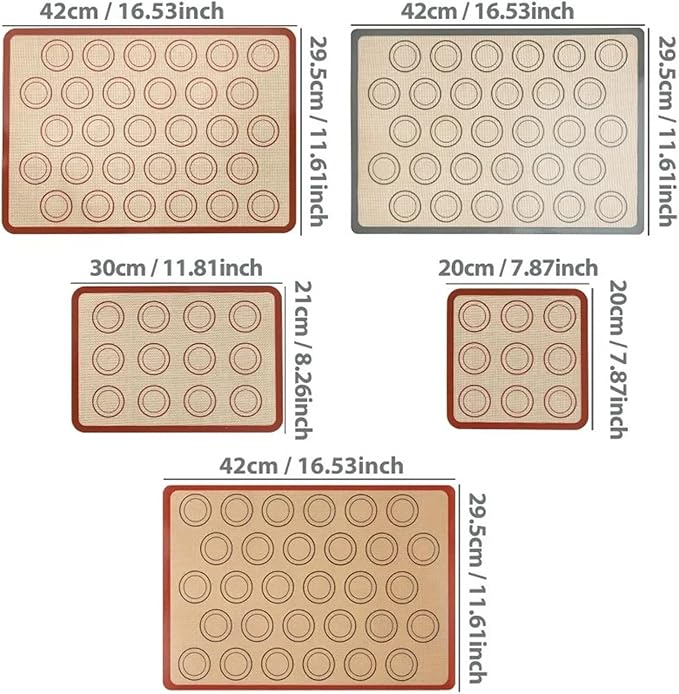 1 Piece Silicone Baking Mat Non Stick Heat Resistant Oven Liner Sheet for Cookie Macaron Bread Tool(Red 40x30cm)