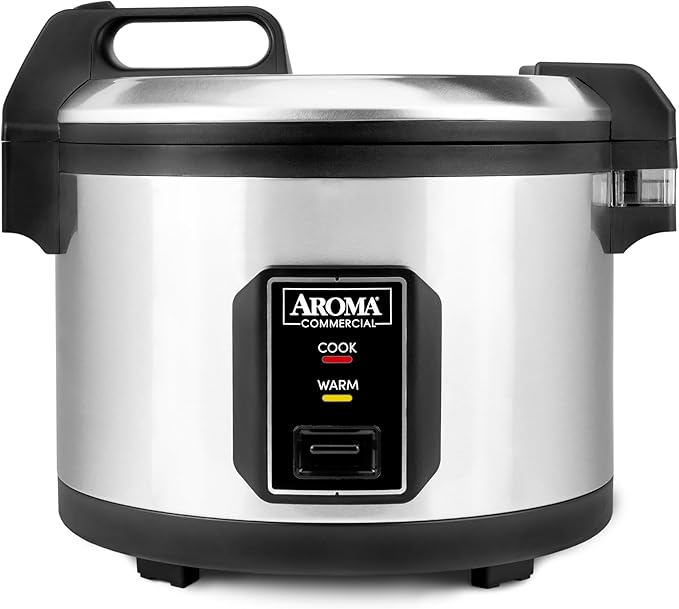 AROMA Commercial Rice Cooker for Restaurant (64 Cups Cooked) and Automatic Commercial Rice Warmer with Bonded Granite® Pot