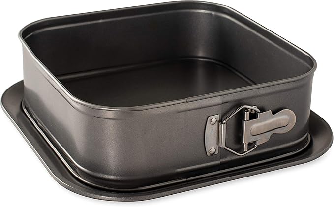 Nordic Ware Square Springform 2 Piece Nonstick Baking Pan, 14 Cup Capacity, Cheesecake Baking Mold with Removable Bottom