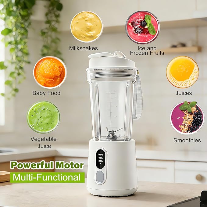 Mini Mixer Portable Blender for Smoothies - 500ML Personal Blender 300 Watt Electric Juicer for Shakes and Smoothies Portable juicer for Baby Food Travel Beach Office Sports Use