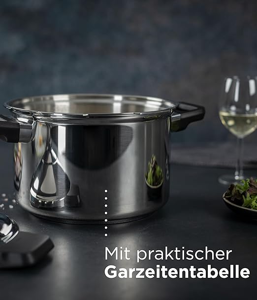 Kuhn Rikon Duromatic Stainless-Steel Saucepan Pressure Cooker - 7.4-Qt, Silver