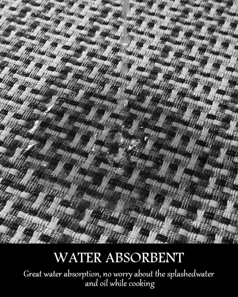 PADOOR Kitchen Mats for Floor, Kitchen Rugs Non Slip Washable, Half Circle Kitchen Floor Mat Sink Rug Rubber Backed Super Absorbent, 20”x32” Grey