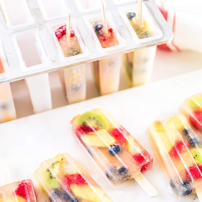 Fox Run Frozen Popsicle Maker Ice Pop Mold, with 24 Sticks, BPA-Free Plastic and Aluminum