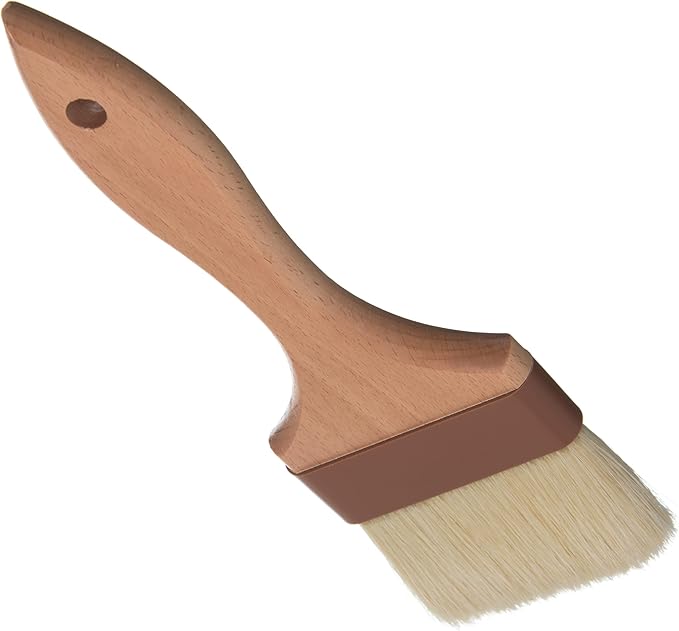 SPARTA 4037600 Boarhair Basting Brush, Flat Brush with Flat Brushhead, 9.25"L x 4"W, Wood Handle
