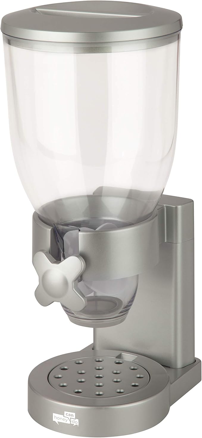 Honey-Can-Do Zevro /GAT102 Indispensable Dry Food Dispenser, Single Control, Silver (Pack of 4)