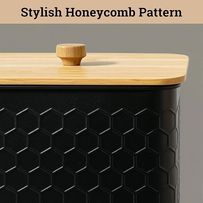 Kitchen Canisters for Countertop Set of 4 - Textured Iron Kitchen Canisters with Airtight Lids - Flour Sugar Canister Set - Flour and Sugar Containers Farmhouse - Coffee Jar for Counter - Black Jar x4