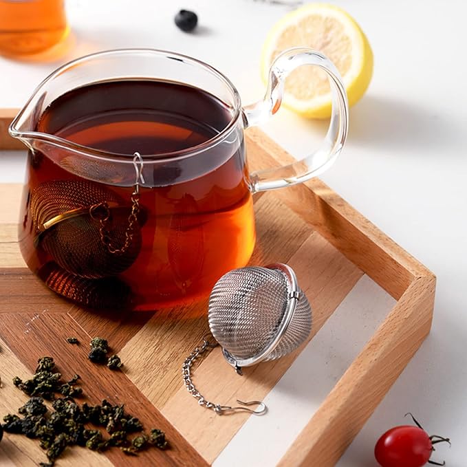 2PCS Premium Tea Infusers for Loose Leaf Tea - Upgraded Tea Strainers and Tea Balls for Flavoring Herbal Spices and Seasonings