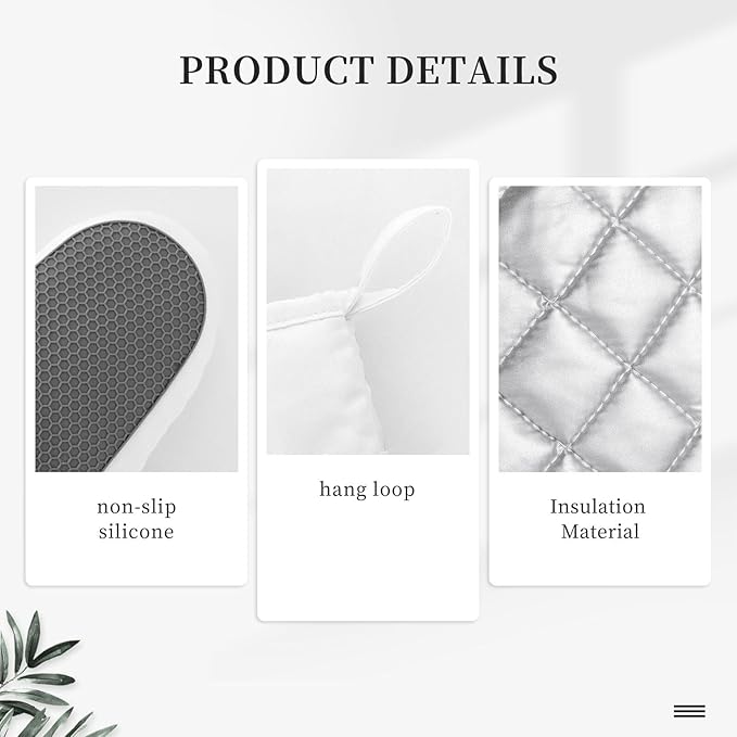 Fun Hen Chicken Rooster Oven Mitts and Pot Holders Set of 4 Silicone Heat Resistant Oven Mitten Potholders Non Slip Gloves Kitchen Decor for BBQ Cooking Grilling Baking