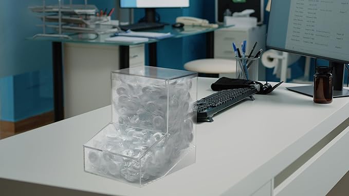 Inevibe Candy Dispenser - Bulk Acrylic Storage Holder with Two Lids for Countertop or Wall Mount - Store Chocolate, Treats, Sweets, and Snacks (2)