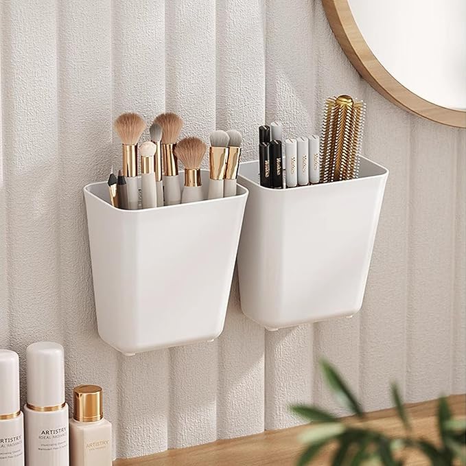 4 Piece Kitchen Cabinet Door Storage Box,Self Adhesive Wall Mounted Storage Box,Wardrobe/Bathroom/Refrigerator Small Items Organizer