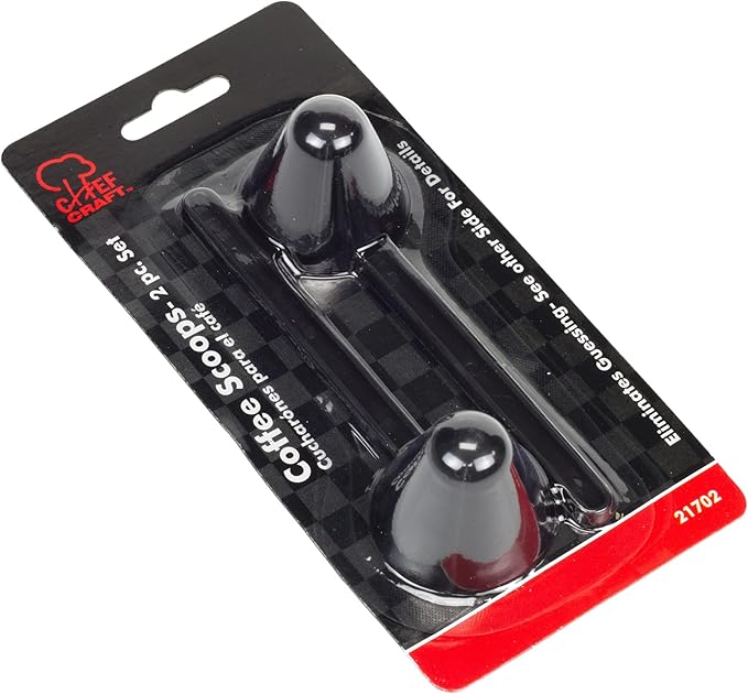 Chef Craft Classic Plastic Coffee Scoop, 1 Ounce 2 Piece Set, Black