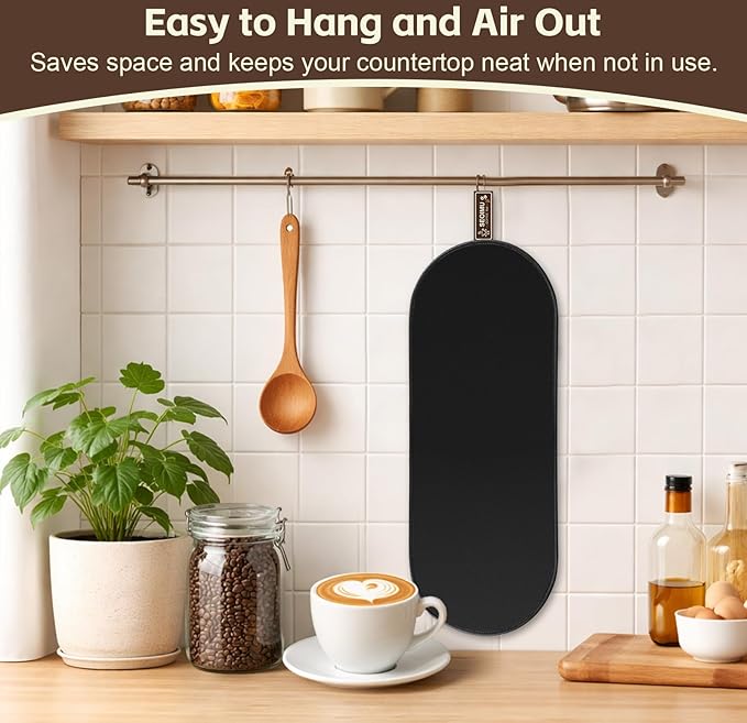 Sliding Mat for Ninja Single Serve Coffee Maker PB051 & PB041, Smooth Glide with Anti-Slip Base, with Hanging Strap, Clean Easily, Protects Kitchen Countertop, Sturdy Mat for Ninja PB051 and PB041