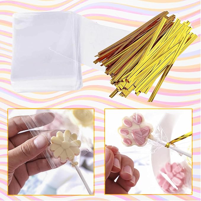 Cake Pop Maker Kit - Includes 100 Sticks, 100 Bags, Mold, Tools for Cakepops & Lollipops