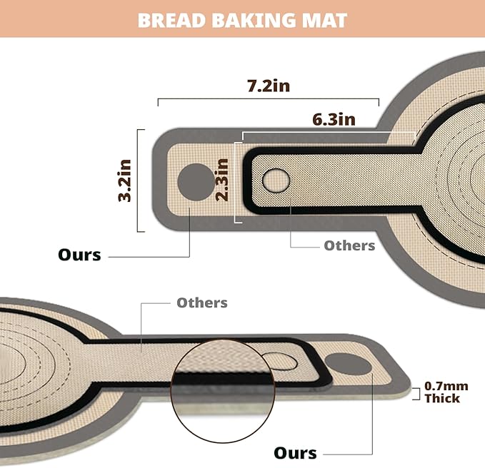 Koolstuffs Silicone Bread Sling for Dutch Oven, 2 PCS Non-Stick & Easy Clean Reusable Sourdough Mat, Sourdough Bread Baking Supplies, Tools ＆ Accessories