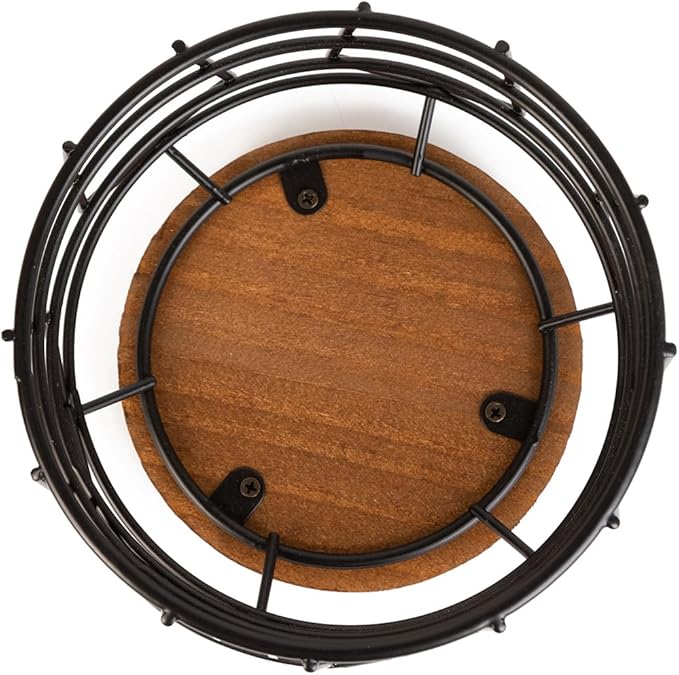 Coffee Pods Holder for Countertop, K Cup Holder Organizer, Sturdy Kcup Storage Basket with Wooden Base,Pod Capsule Container for Kitchen Bar Counter Office Desktop
