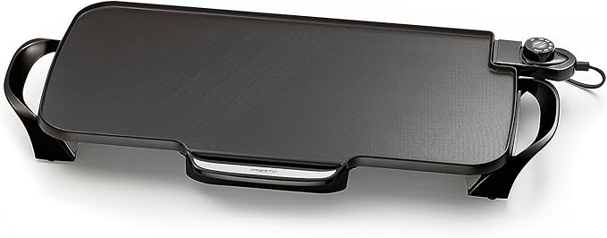 Presto 07061 22-Inch Electric Griddle with Removable Handles, Extra-Large Nonstick Ceramic Surface, Black