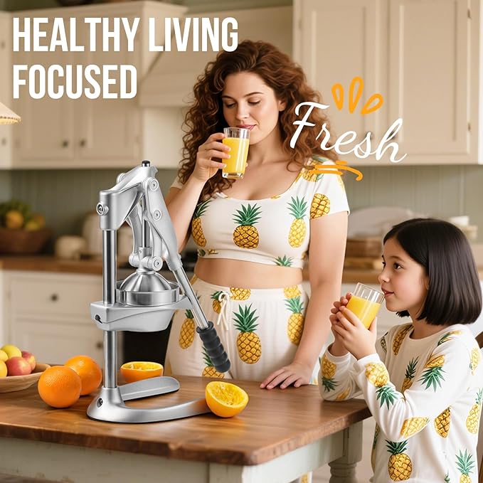 Manual Juicer, Sopito Effortless Stainless Steel Juicer Press Heavy Duty Citrus Squeezer for Orange Lemon Grapefruit Pomegranate, Easy to Clean