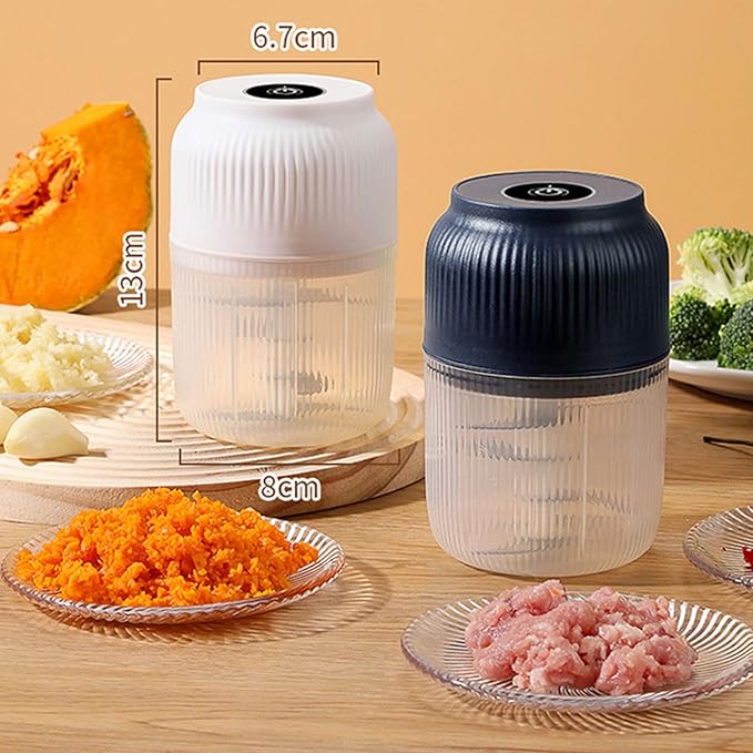 2026 New Electric Garlic Chopper, Mini Portable Veggie Chopper, Small Cordless Garlic Choppers Mincer, USB Rechargeable, 350ML Electric Mini Veggie Cutter for Onion, Garlic, Chili, Ginger (White)