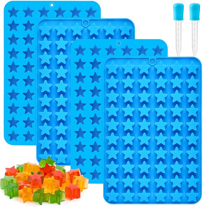 JOERSH Star Candy Molds Silicone Molds for Hard Candy, Gummy, Caramels, Chocolate, Ganache, Ice Cubes, 240 Cavity