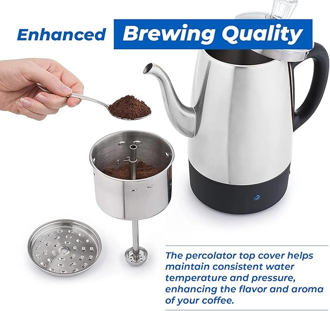 3.8″ Diameter 44199 Stainless Steel Percolator Basket Lid Cover for Presto 0281103 0281104 0281105 Percolator Coffee Pot Replacement Parts