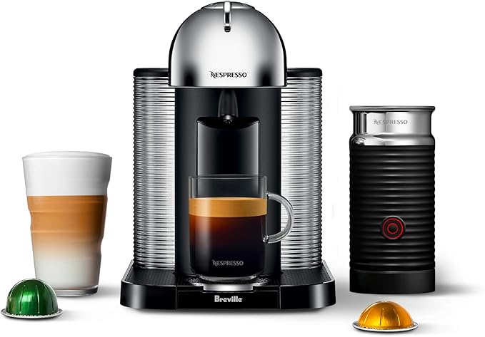 Nespresso Vertuo Coffee and Espresso Maker by Breville Aeroccino, Chrome