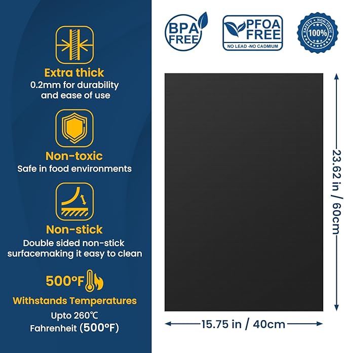 Best German Silicone Baking Mat Roll + 3Pack Large Heavy Duty Oven Protector Mat
