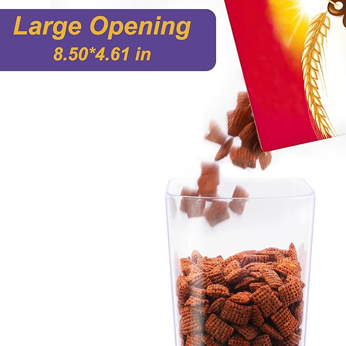 Cereal Dispenser Countertop 1 Pack, Dry Food Dispenser Snack Organizer, Slim Cereal Containers Storage Dispenser with Lids for Pantry, Kitchen Organization Oatmeal Nut Granola Candy, Black