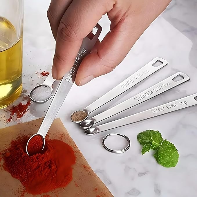 12PCS Measuring Cups and Spoons Set, 7 Stainless Steel Nesting Measuring Cups & 5 Mini Measuring Spoons for Cooking Baking, Dry and Liquid Ingredients Measurement