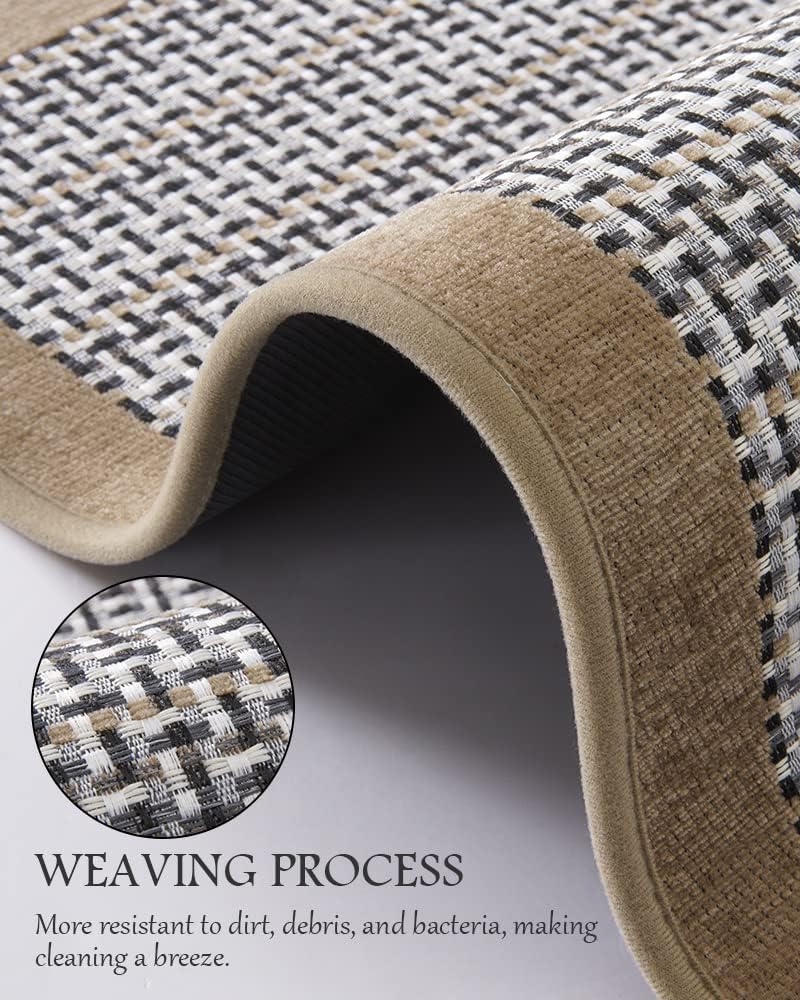 PADOOR Kitchen Mats for Floor, Kitchen Rugs Non Slip Washable, Rubber Backed Kitchen Runner Super Absorbent Kitchen Floor Mat Sink Rug, 20”x32” Brown