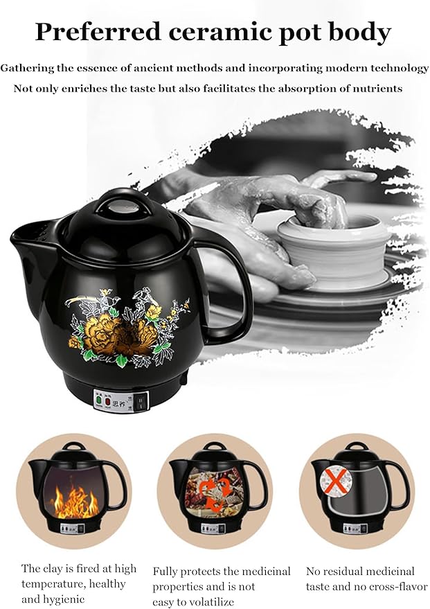 Smart Automatic Chinese Herbal Pot, Herbal Medicine Cooker, Chinese Medicine Cooking Pot, 3 Preset Modes (Decoct/Soup/Tea), with Keep Warm, for TCM Lovers 3L