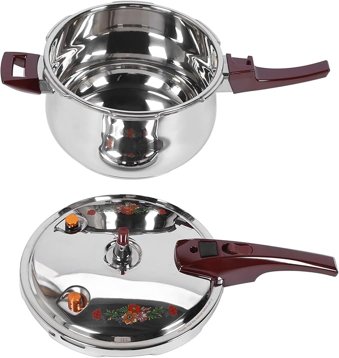 Stainless Steel Pressure Cooker 80KPA, Cookware Pressure Canner Rice Cooker with Safety Valve Devices, Compatible with Gas & Induction Cooker (9L)