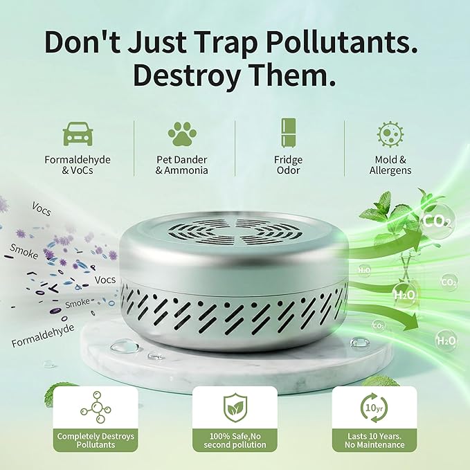 Upgraded Fridge Deodorizer - Advanced Nano-Catalyst Odor Eliminator for Refrigerator, Closet & Car - Powerful Odor Absorber Better Than Baking Soda & Charcoal