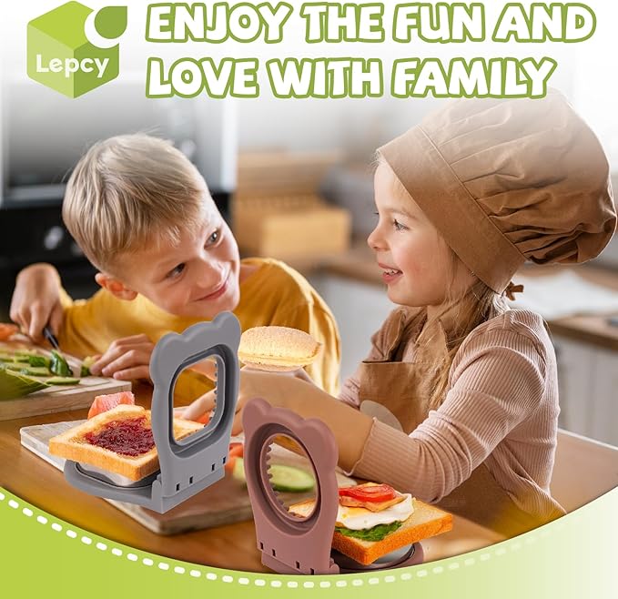 Uncrustables Sandwich Maker Sealer Cutter, Crustless Sandwich Cutter, PB&J Uncrustable Maker - Color Grey, Square Shape