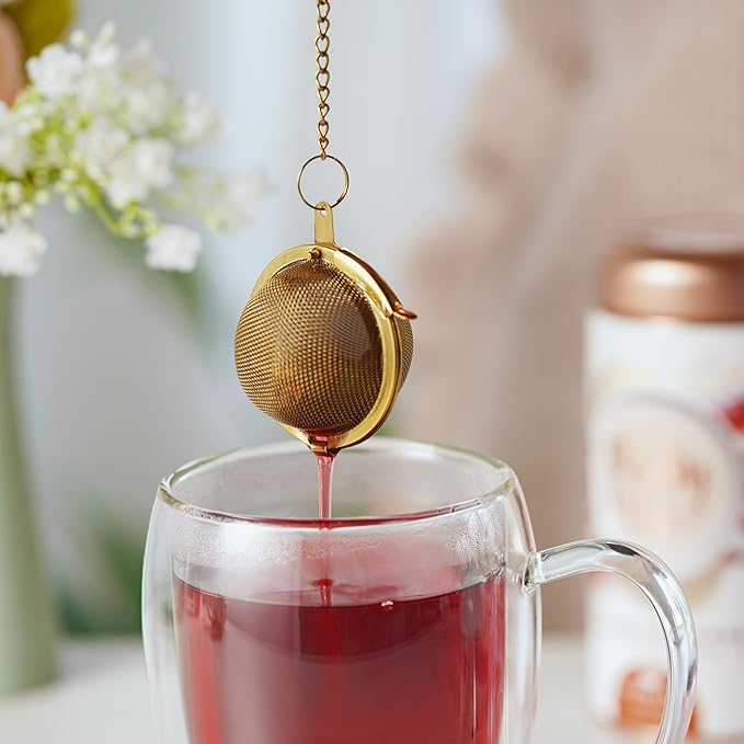 Pinky Up Small Ball in Gold Tea Infusers