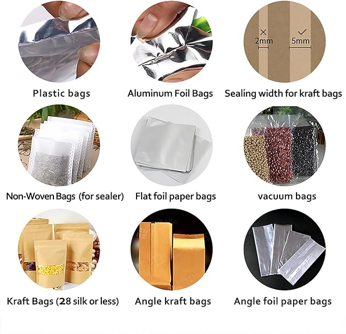Sealer Pro, Patented 16inch Impulse Heat Bag Sealer, 5mm Sealing Width Poly Bag Seal Machine, 2 Replacement Kits 1 Extra Fuse Included, Black