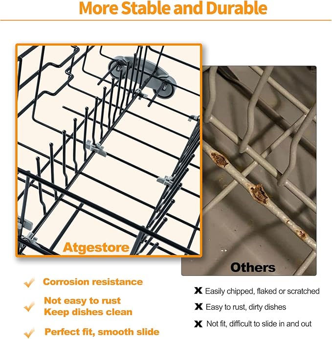 Upgraded WD28X25960 Dishwasher Lower Rack Replacement Parts for GE Dishwasher Parts Bottom Rack PDW7880G00SS GE Profile Triton XL Monogram Cafe Dishwasher Rack Lower Dishrack Rollers