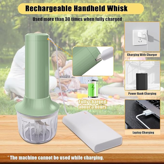 Handheld Frother,Coffee Stirrers Electric,Drink Frother Rechargeable Milk Frother, Handheld Milk Frother,Drink Mixer,Hand Mixer,Food Processor and Small Whisk,4-Speed,10Oz