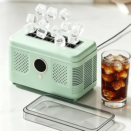 Portable Ice Maker Countertop, Ice Maker Machine with Heat Dissipation Holes, Rapid Ice Making for Milk Tea, Coffee, Juice, Beverages