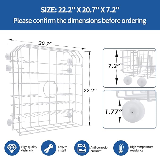 WD28X31819 WD28X10284 Lower Dishwasher Rack Replacement Compatible With GE Kenmore Dishwasher Rack Assembly ADW1100N10WW Replaces WD28M65 WD28X10001 WD28X10054 WD28X10213 WD28X10335 WD28X305