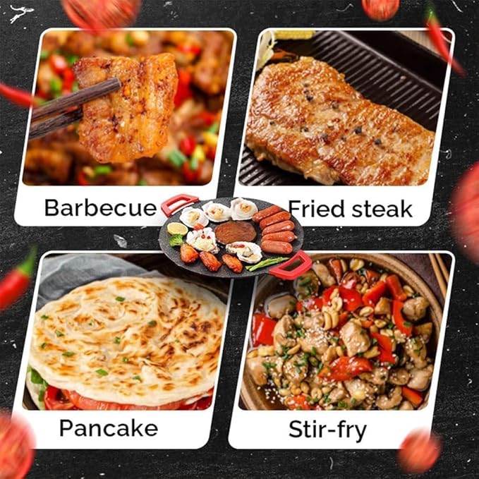 Non-Stick Electric Indoor Grill Pan, 11-15.74in Electric Griddle Nonstick, Multi-functional Korean Electric Indoor Grill, Smokeless Portable Electric Gril (36cm/14.2in)