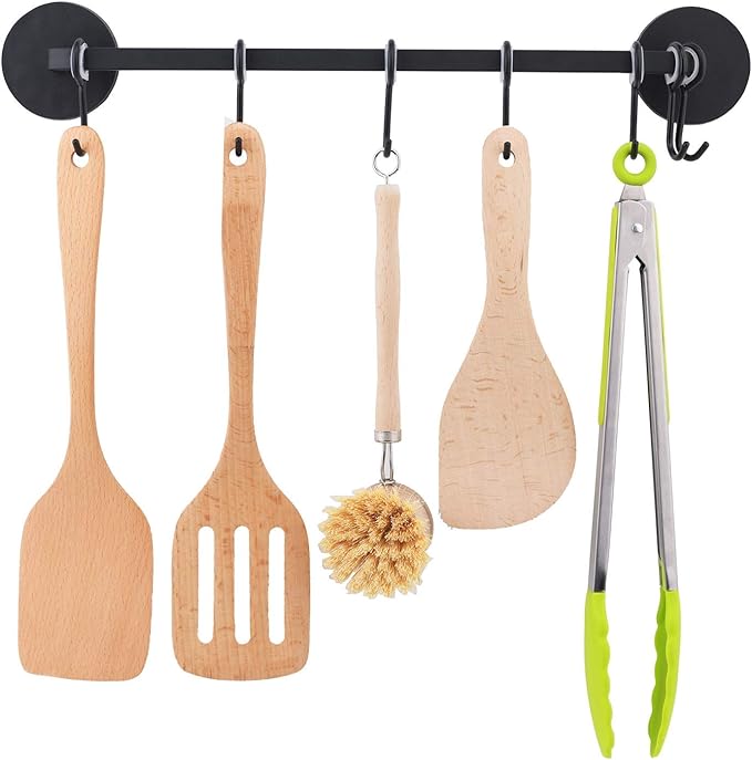 7 Hooks Magnetic Utensil Holder Untensil Rack Tool Hanger Organizer for Refrigerator, Metal Cabinet, Metal Stove, Grill, BBQ