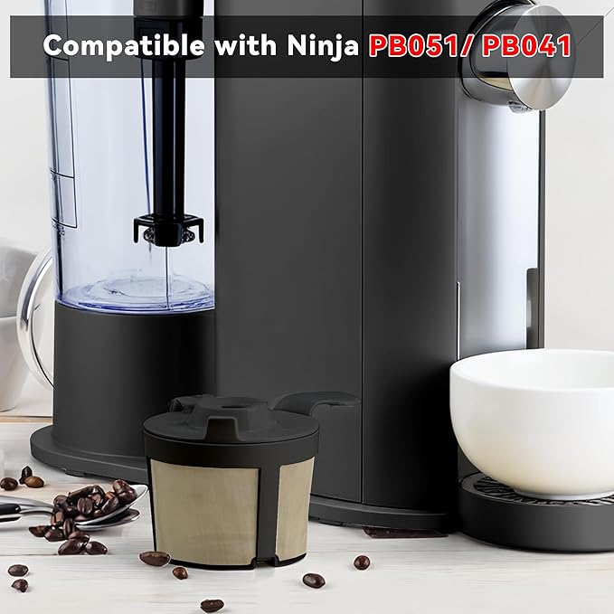 Coffee Basket Compatible with Ninja Coffee Maker, Reusable Basket Filters for Ninja PB051 & PB041ST, 1pack