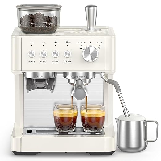 COWSAR (2026 Upgrade) 15 Bar Espresso Machine with Grinder & Milk Frother Steam Wand, 58mm Commercial Espresso Maker for Home,Coffee Maker with Grinder Perfect for latte,Cappuccino