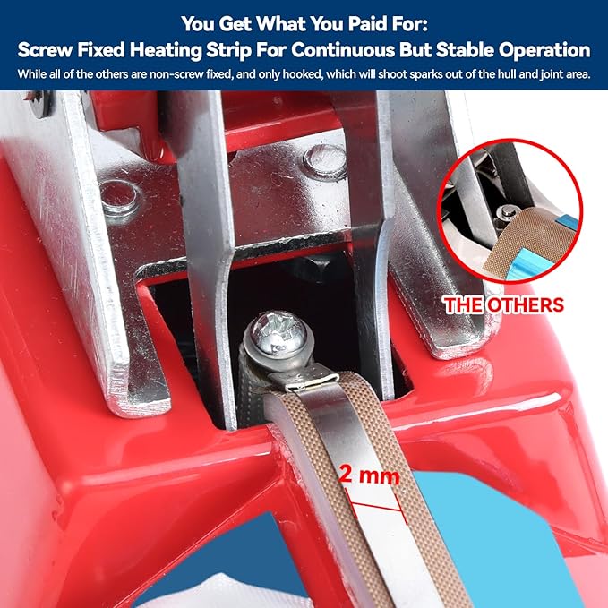 Sealer Pro, Patented 8-inch Impulse Heat Sealer, 2-mm Sealing Width Super Heavy Duty Bag Sealing Machine with Extra 2 Replacements, 1Fuse Included, Red