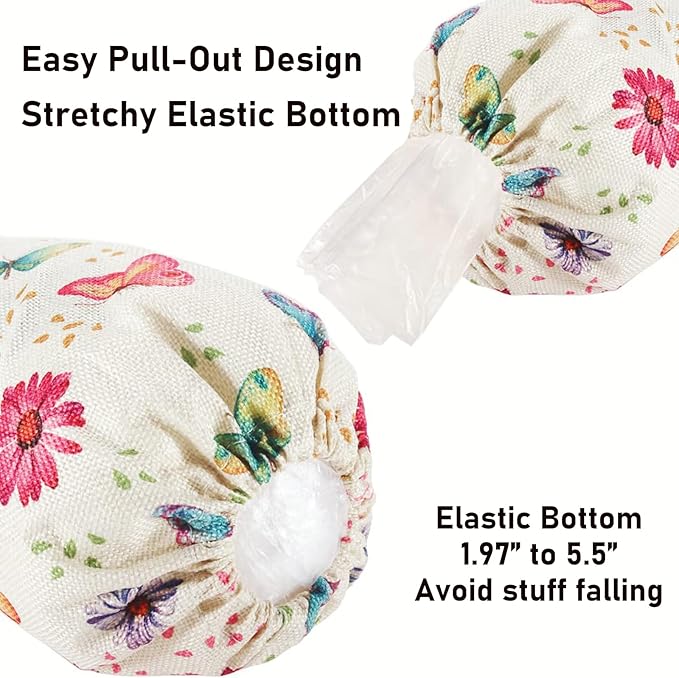 2PCS Butterfly Plastic Bag Holder for Kitchen Essentials, Reusable Hanging Grocery Bag Organizer, Washable Large Grocery Trash Garbage Bags Storage Dispenser Butterfly Kitchen Decor