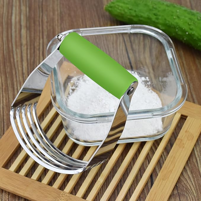 Dough Blender Heavy Duty Pastry Cutter Stainless Steel Butter Cutter Professional Baking Tool For Mixing Flour Butter (1 Pcs Green)